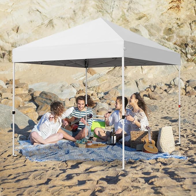 Northroad 8X8 FT Pop Up Canopy, Outdoor Instant Canopy Tent Slant Legs with Carrying Bag, Portable Gazebo Shelter for Wedding Party,Commercial Event,Patio,Garden,Beach -White