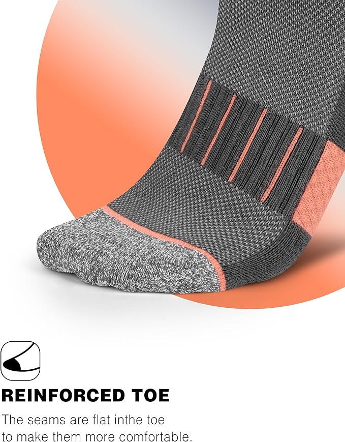 Crew Socks for Women,Athletic Hiking Running Compression Socks with Cushioned Support 3-6 Pairs