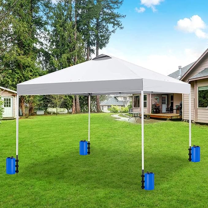 Canopy Water Weights Bag, 88 lb Tent 4 Leg Weights Bag, Portable 10L Water Bag Windproof Fixed Canopy Weights Bag, for Outdoor Pop Up Tent, Canopies, Gazebo, Shelter, 4 Pack (10L Blue)