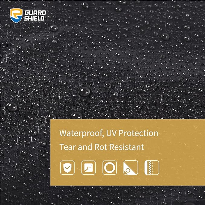 GUARD SHIELD Black Tarp Waterproof 15x15 Feet Medium Duty All Purpose Poly Tarps Cover 7mil