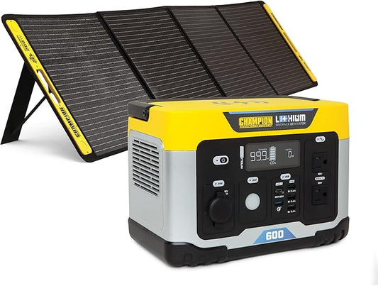 Champion Power Equipment 579-Wh Portable Solar Power Station and 200-Watt Solar Panel