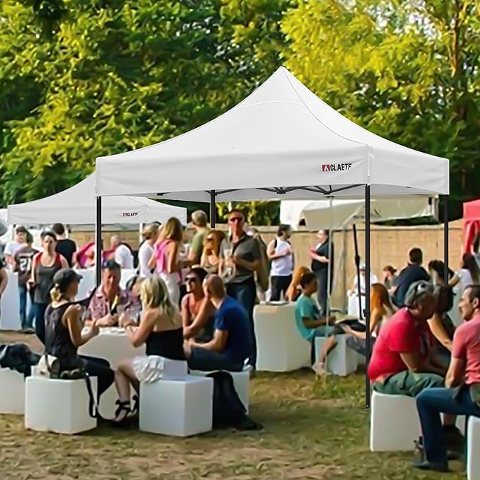 10x10 Canopy Replacement Top for Pop Up Canopy Tent - 4 Drainage Holes，10x10ft Canopy top Suitable for Most of The Standard Canopy(top only, White)