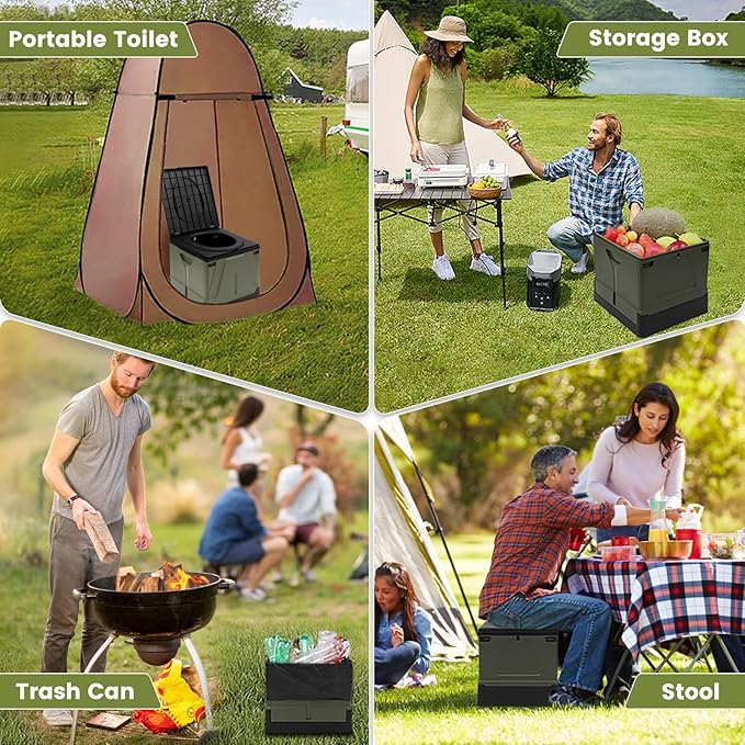 Portable Toilet Camping Toilets for Car Indoor Outdoor Commode Foldable Travel Potty for Camping,Tent,Hiking,Boating,Long Road Trips,Traffic jam,Home