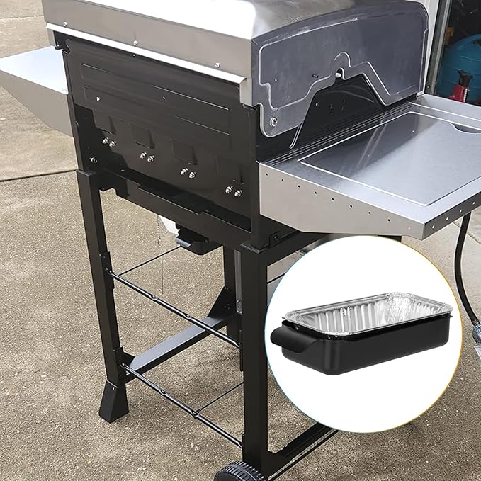 Grease Pan for Charbroil 9328812P06 G416-0015-W1 G325-5703-W1 Grease Catcher with 15-Pack Aluminum Disposable Drip Pan for Charbroil Performance 463331221 463365021 and More