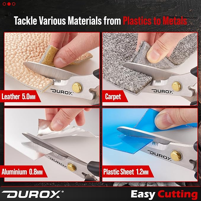 DUROX - Heavy Duty Scissors, Multipurpose Utility Scissors. Built to Cut Leather, Cardboard, Carpet, Plastic and Rope. All Purpose Heavy Duty Kitchen Scissors to Cut Meat, Poultry and Chicken Bones