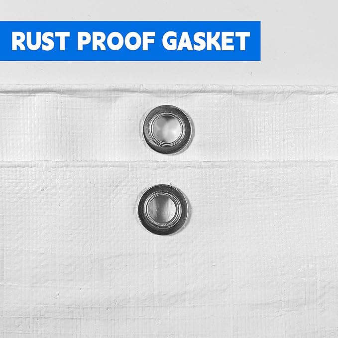 Tarp 6x10 ft Heavy Duty 12mil 100% Waterproof High Durability Multipurpose,Uv Resistant,White Tarp Suitable for Swimming Pools, Boats, Camping, Courtyards, Etc -by MVPNET