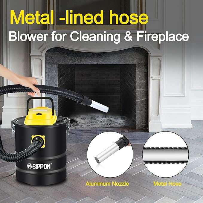 Ash Vacuum Cleaner, Pellet Stove Vacuum Cleaner with Blower Function, 800W Powerful Suction 2.6 Gallon All-in-One Ash Vacuum for Fireplaces, Pellet Stoves