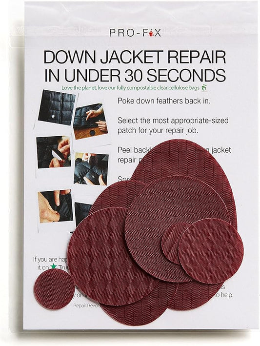 Self-Adhesive Waterproof Repair Patch Kit - 30-Second Fix for Down Jackets, Tents, Sleeping Bags, Backpacks, Outdoor and Camping Gear - Pre-Cut Nylon, Multiple Colors (Burgundy)