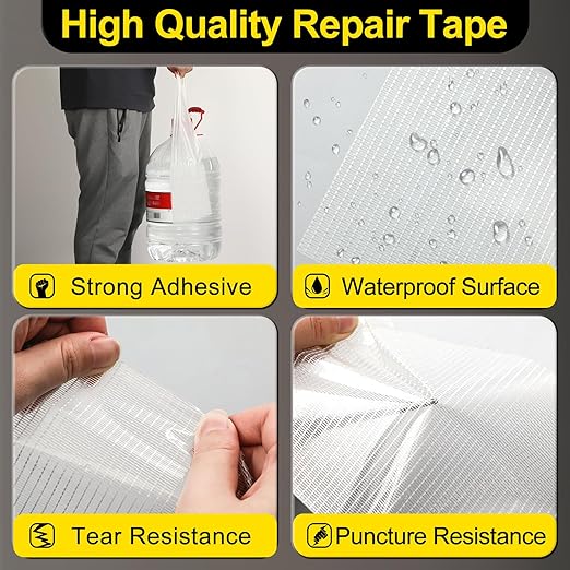 RV Awning Repair Tape for Tarp, 5Inch × 60FT Tent Repair Tapes Canvas Repair Tape, Heavy Duty Waterproof Tear Repair Patch Kit for Tarp, Tent, Canopy, Boat Cover, Canvas, Sail Tape