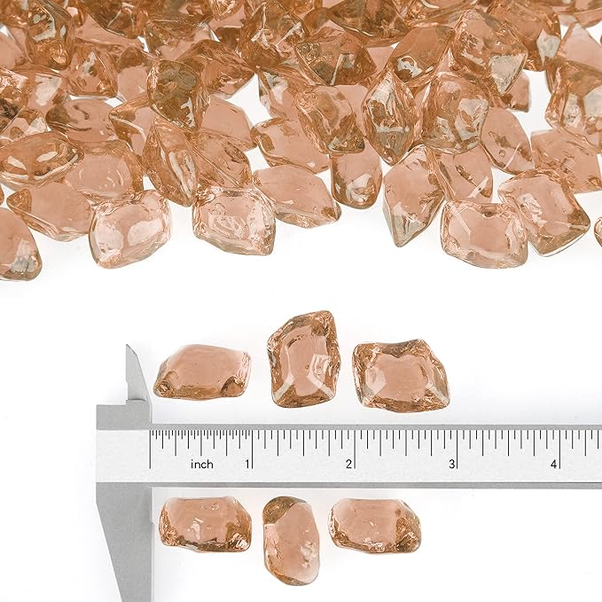 Stanbroil 10-Pound Fire Glass - 1/2 inch Polygon Fire Glass for Fireplace Fire Pit and Landscaping, Elegant Gold