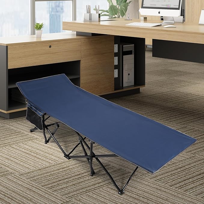 REDCAMP Oversized Heavy Duty Camping cots for Adults 500lbs, Extra Wide Tall Portable Sleeping Cots, XL Cots for Outdoor or Indoor Office, Blue