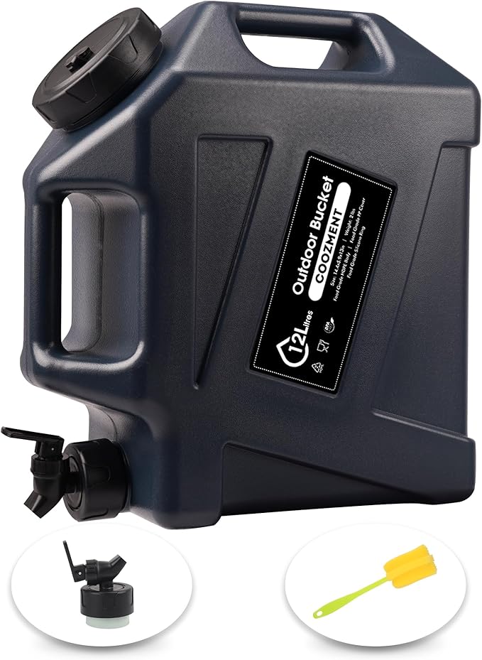 3.2 Gallon/5 Gallon Water Containers with Spigot, BPA Free Water Jug, Military Green Water Tank, Multifunction Water Storage Containers for Camping Outdoor Hiking,Emergency Stroage