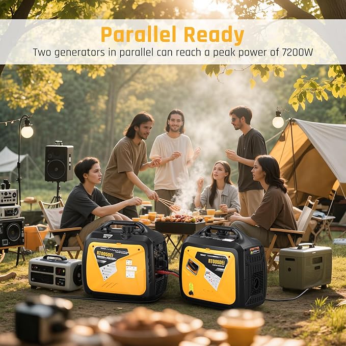 5000 Watts Portable Dual Fuel Inverter Generator– Small Gasoline LPG Powered for Home Backup, Camping, RV, Tailgating with CO Protection, Eco Mode, Recoil/Electric/Remote Start, Parallel Capable