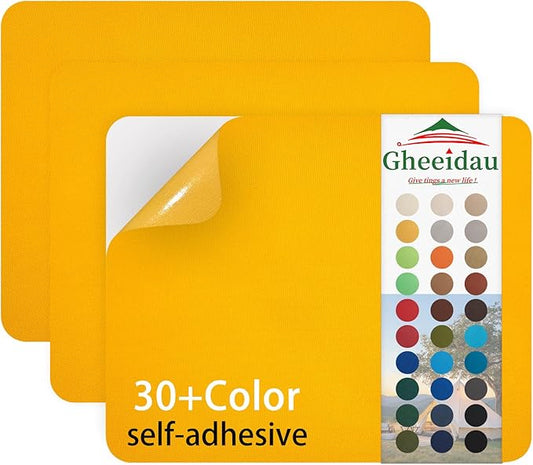 Canvas Repair Patch 9×11 Inch 3Pcs Waterproof Self-Adhesive Fabric Repair Patch for Tents,Boat Cover,Pop Up Canopy,Patio,Bags,Car Seats,Sofas,Furniture Cover(Bright Yellow)