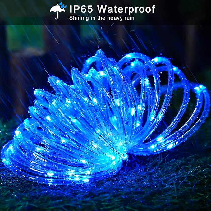 JMEXSUSS 200 LED Solar Pool Lights for Above Ground, 66 ft IP65 Waterproof Pools Lights Outdoor with 8 Modes, Pool Accessories Solar Rope Light for Trampoline Fence Yard Walkway