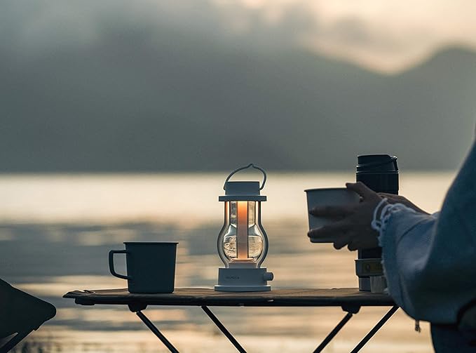 BALMUDA The Lantern | Rechargeable LED Lantern | 3 Light Modes: Candle, Amber, & Warm White | Battery Operated | Lightweight | Water-Resistant | US Version | White