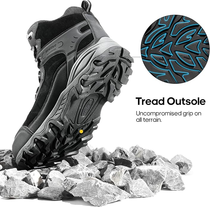 NORTIV 8 Men's Waterproof Hiking Boots Outdoor Mid Trekking Lightweight Mountaineering Shoes Paladin