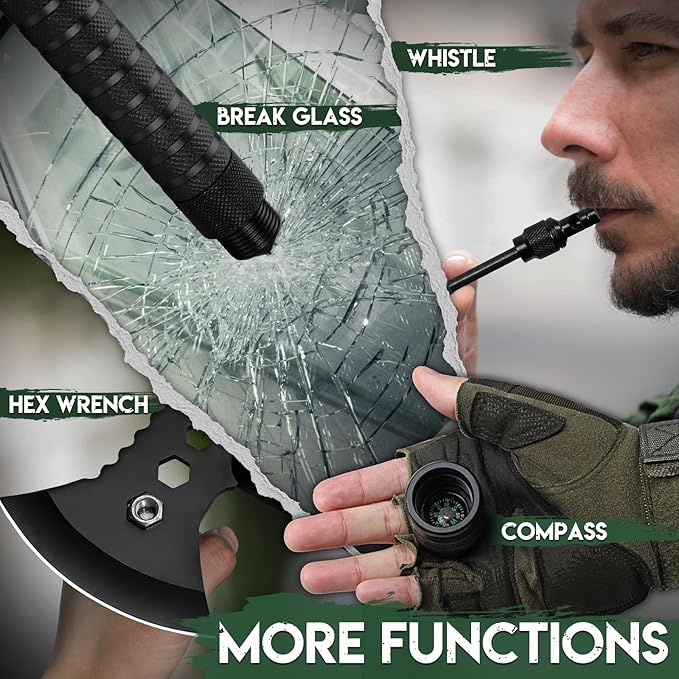 Freelander Tactical Axe 2 Pack, Sharp Tomahawk with Sheath, Portable Tomahawk with Clip and Bottle Opener, Durable Survival Hatchet for Emergency, Hiking and Camping (Multi-Functional Camping Axe)