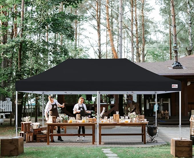 MASTERCANOPY Pop Up Canopy Tent Commercial 10x20 Instant Shelter (Black)