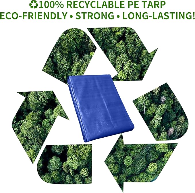 Waterproof Tarp Outdoor 16 x 20 Feet 5 Mil Reinforced Tarpaulins with Metal Grommets Blue…