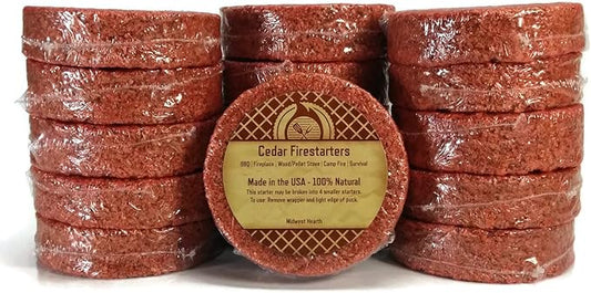 Midwest Hearth Cedar Fire Starters (16 Pack - Up to 64 Fires) Made in USA