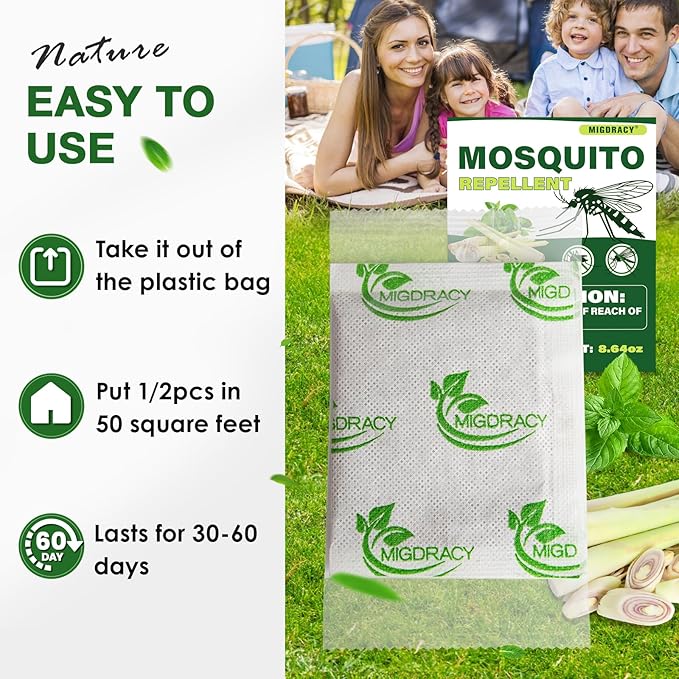 Mosquito Repellent Pouches, Mosquito Repellant Pouches, 10Pcs Peppermint Oil to Repel Mosquito, Keep Mosquitoes Away from House, Patio, Camping, Car, Indoor and Outdoor Use