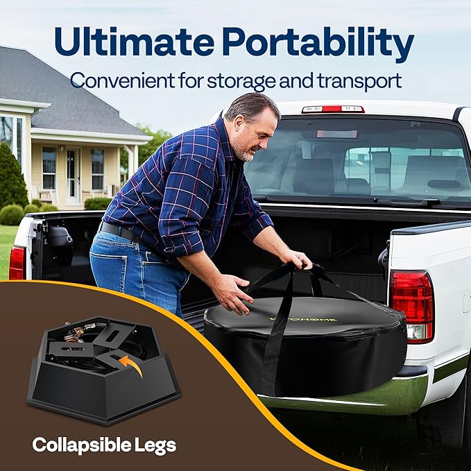 VIVOHOME Portable 58,000 BTU Propane Fire Pit, 24-Inch Smokeless Outdoor Design with Carry Bag, Tank Holder, Ideal for Patio, Backyard, Camping, Tailgating, Deck, RV