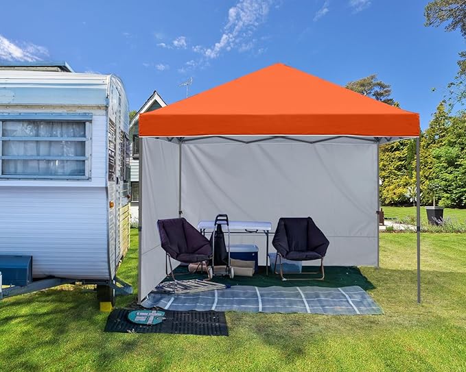 ABCCANOPY Pop up Canopy Tent with 2 Sidewalls for Outdoor Sun Blocking or Rain Protection,10x10, Orange