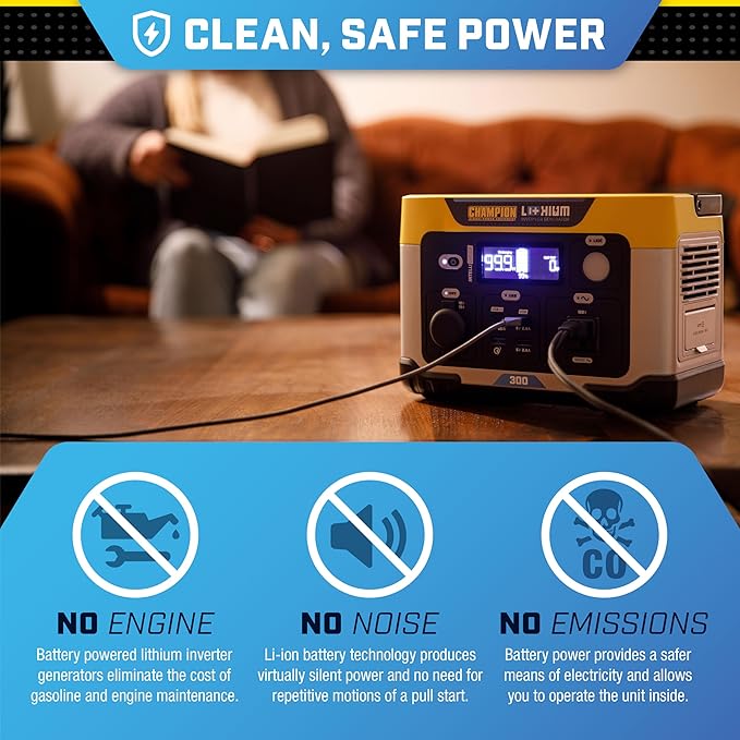 Champion Power Equipment 285-Wh Portable Solar Power Station and 200-Watt Solar Panel
