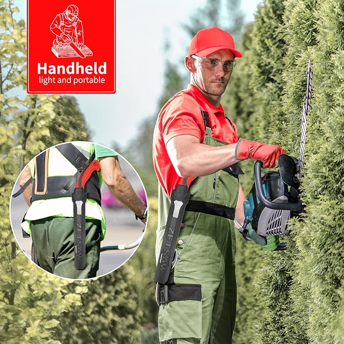 Pruning Saw with Scabbard Japanese Fixed Straight Hand Saw, Portable Tree Limb Cutter 11 Inch Blade Garden Pruner tool for Camping, Dry Wood and Fruit Trees