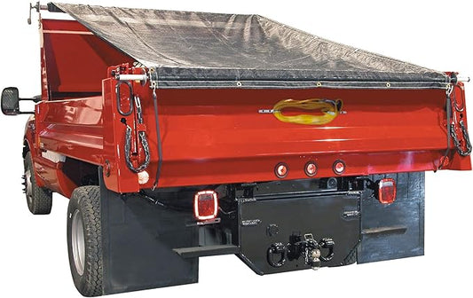 Buyers Products DTR8018 Aluminum Tarp System with Mesh Tarp, 8 x 18 Feet, Dump Body Tarp Kit, Dump Trailer Accessories, Dump Body Accessories