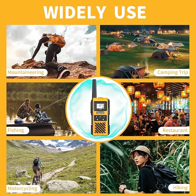 G1pro IP67 Waterproof FRS Heavy Duty Long Range Walkie Talkies for Adults, vibrate Rechargeable 2 watt Emergency Two Way Radios, 22 Channel Walky Talky with Li-ion Battery, VOX ，USB-C (2pack)