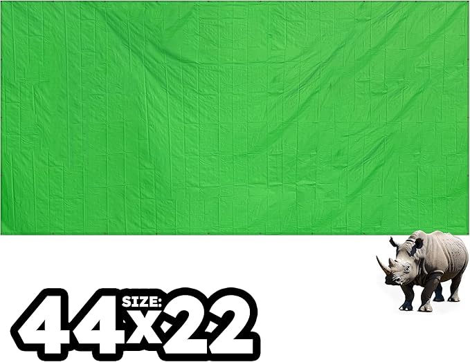 RENEGADE Industrial Tarp 44x22 ft Green – Heavy Duty, Waterproof, UV-Resistant, PFAS-Free – Large-Scale Tarpaulin for Jobsite Shielding, Equipment, Agriculture & Building Materials