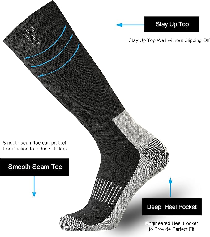 ONKE Max Full Cushion Knee High Socks for Men Steel Toe Work Boot Over the Calf OTC Moisture Wicking Thermal Hiking Hunting