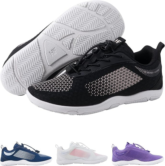 HF Cloud-Like Barefoot Shoes for Women & Men - Minimalist Shoes for Women, Arch-Support Breathable Splash-Proof Versatile Ergonomic Pain-Relief Posture-Improvement Hiking Boots Womens