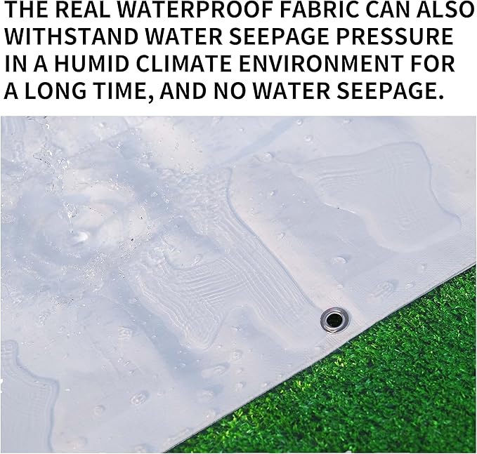 TARPAL 16'x20' White Tarp Waterproof 7.5 mil Medium Duty All Purpose Poly Tarps Cover Waterproof,Snow Proof UV Protection,Rip and Tear Proof,Poly Tarpaulin