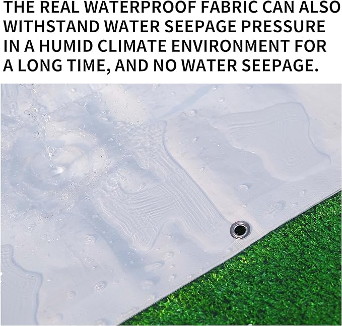 TARPAL Tarp 6'x 10' White Tarp Waterproof 7.5 mil(2-Pack) Medium Duty All Purpose Poly Tarps Cover Waterproof,Snow Proof UV Protection,Rip and Tear Proof,Poly Tarpaulin