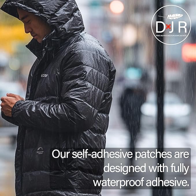 Self-Adhesive Waterproof Repair Patch Kit - 30-Second Fix for Down Jackets, Tents, Sleeping Bags, Backpacks, Outdoor and Camping Gear - Pre-Cut Nylon Ripstop Patches, Multiple Colors - Light Gray