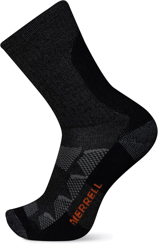Merrell unisex-adult Men's and Women's Moab Hiking Mid Cushion Socks - Moisture Wicking & Arch Support