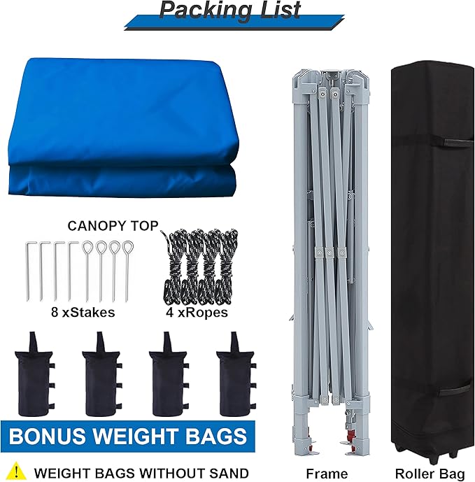 MASTERCANOPY 13x13 Pop-Up Canopy Tent Instant Shelter Outdoor Canopy with Wheeled Bag (Blue)