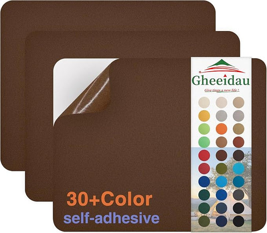 Canvas Repair Patch 9×11 Inch 3Pcs Waterproof Self-Adhesive Fabric Repair Patch for Tents,Boat Cover,Pop Up Canopy,Patio,Bags,Car Seats,Sofas,Furniture Cover(Brown)
