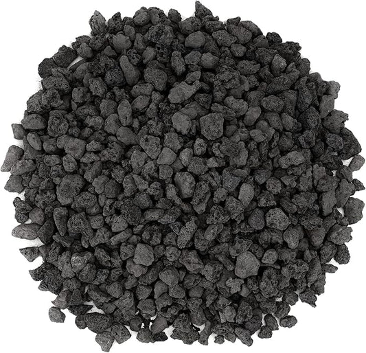 Mr. Fireglass Natural Lava Rock, 0.3"- 0.6" Small Volcanic Lava Rock for Indoor & Outdoor Fire Pits, Fireplaces, Fire Bowls & Fire Table, Decorative Garden Landscaping, Potted Plants -10 Pounds, Black