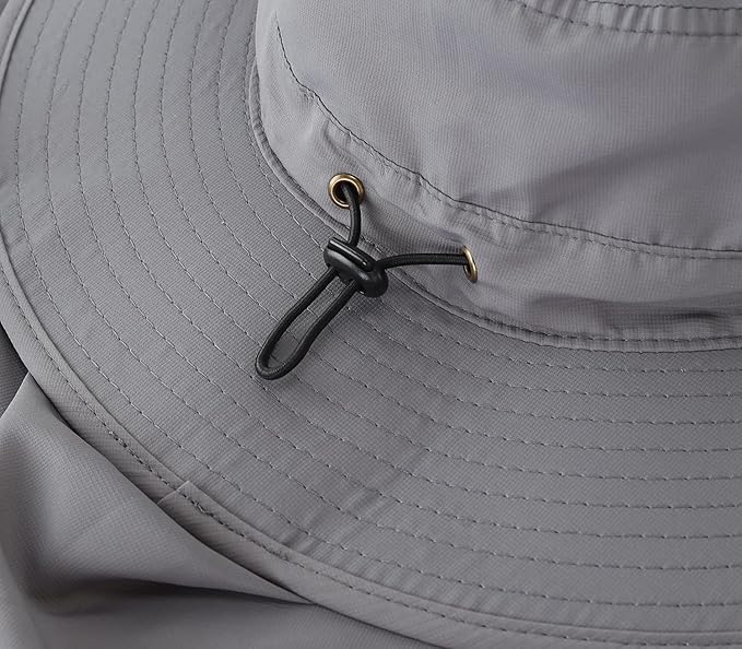 Home Prefer UPF50 Mens Sun Hat with Neck Flap Quick Dry UV Protection Cap Womens Wide Brim Fishing Hat Neck Flap Beach Garden