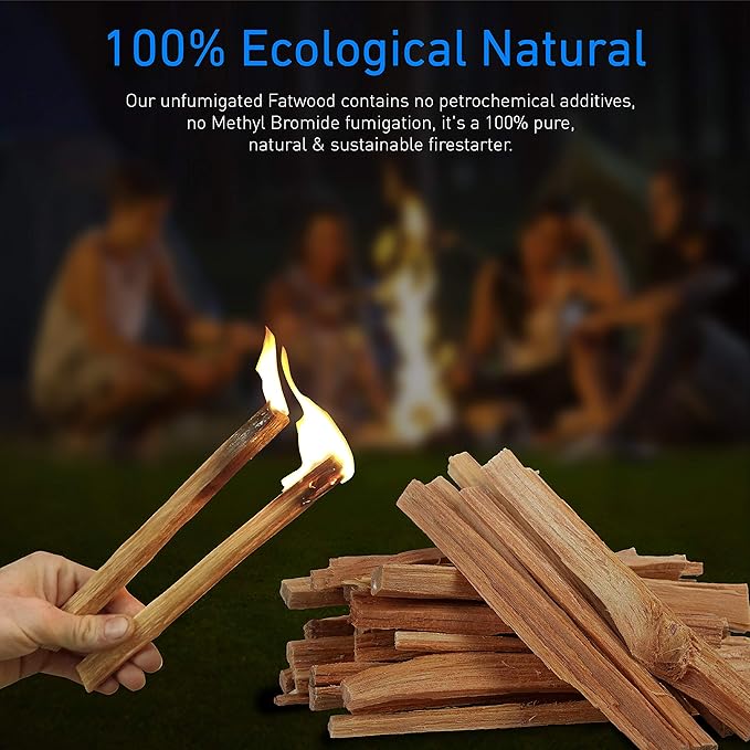 Eco-Stix Fatwood Fire Starter Kindling Firewood Sticks Bulk Packaged Firestarters 100% All Natural Resin Ocote 50LB