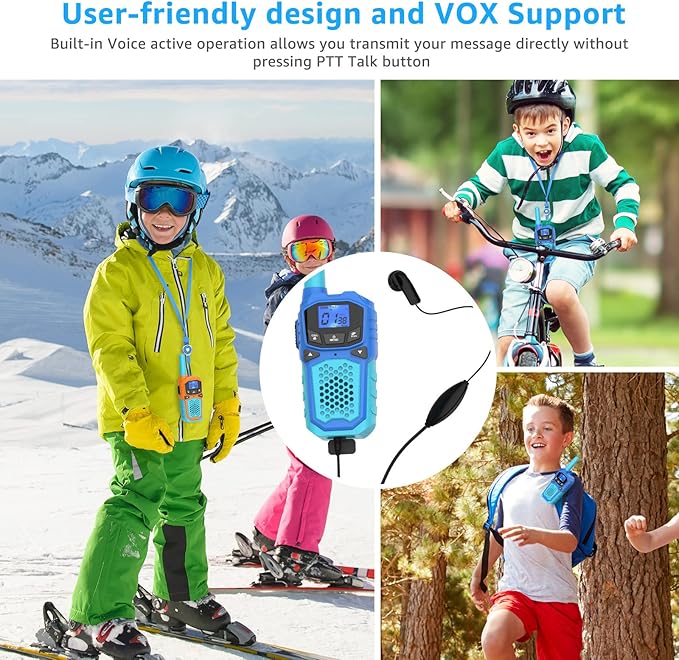 Walkie Talkies for 3 Pack, Rechargeable Long Distance Walkie Talkies, Suitable for Camping Hiking Birthday Gift Outdoor Toys for 3 4 5 6 7 8 9 10 Year Boys and Girls