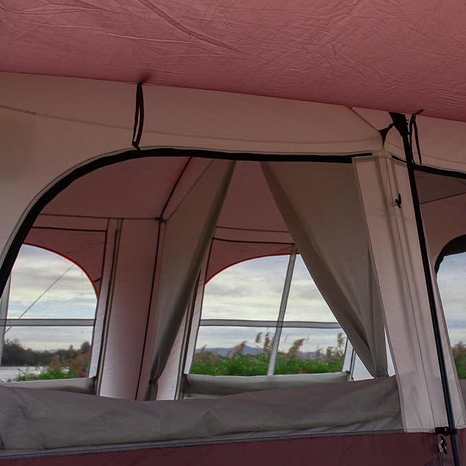 KTT Extra Large Tent 12 Person(A),Awning Family Cabin Tents,2 Rooms,3 Doors and 3 Windows with Mesh,Straight Wall,Waterproof,Double Layer,Big Tent for Outdoor,Picnic,Camping,Family Gathering。