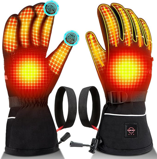 Heated Gloves, Electric Gloves Heated for Men/Women Rechargeable, Waterproof Work Motorcycle Glove for Winter Outdoor