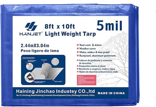 Waterproof Tarps 15 x 20 5-mil Thick Rain Covers Drop Cloths Camping Tarp Blue…