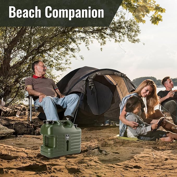 5 Gallon Camping Water Jug with Spout, Portable BPA Free Water Container with Spigot for Outdoor Hiking