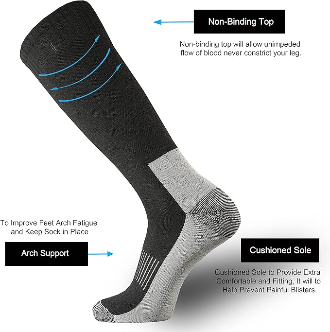 ONKE Max Full Cushion Knee High Socks for Men Steel Toe Work Boot Over the Calf OTC Moisture Wicking Thermal Hiking Hunting